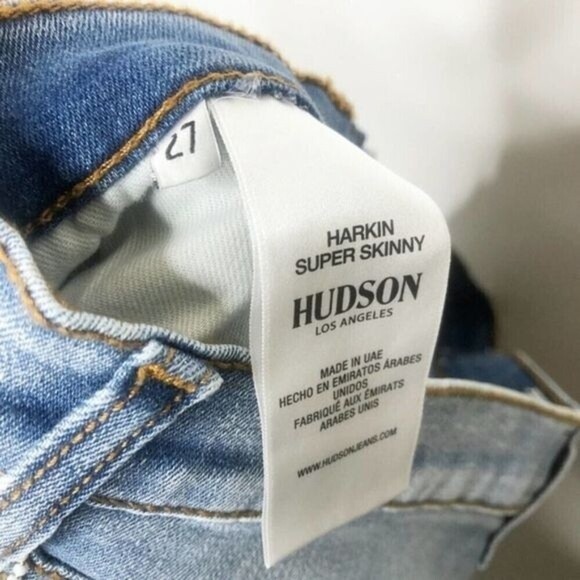 HUDSON Harkin Distressed Skinny Cropped Cuff Jeans  - Picture 7 of 9